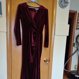 Maroon velvet dress